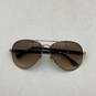 Michael Kors Mens Brown Gold Full Frame Aviator Sunglasses with Brown Case image number 4