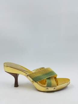 Giuseppe Zanotti Gold Crisscross Clog Sandals W 6.5 COA