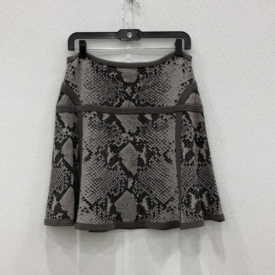Womens Black Gray Animal Print Pull On Mini A-Line Skirt Size Medium image number 1