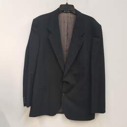 YSL Mens Black Wool Long Sleeve Collared Single Breasted Blazer Jacket Size XL