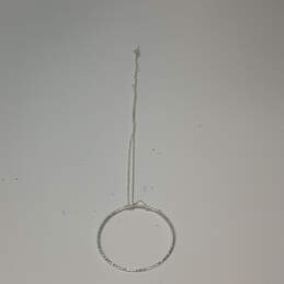 Designer Stella & Dot Silver-Tone Chain Hammered Circle Pendant Necklace