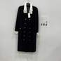 NWT Escada Womens Black White Long Sleeve Button Front Pea Coat Size 42 w/COA image number 1