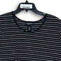 Womens Black White Striped Round Neck Short Sleeve Pullover T-Shirt Size 1X image number 3