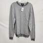 NWT MN's Cotton & Cashmere Blend Gray Stripe Crewneck Sweater Size L image number 1