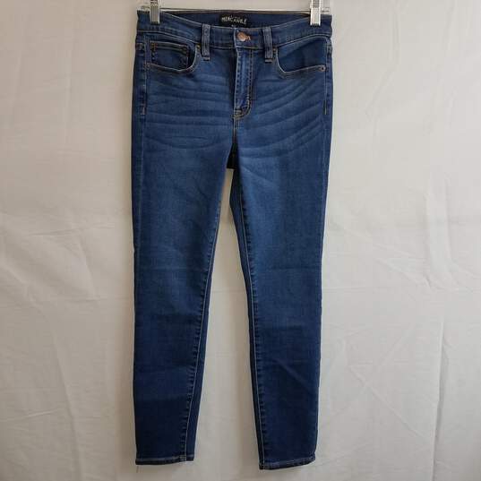 J Crew dark wash blue stretch skinny jeans women's 27x26 image number 2
