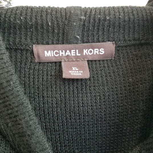 Women's Michael Kors black knit wool blend hoodie XL image number 6