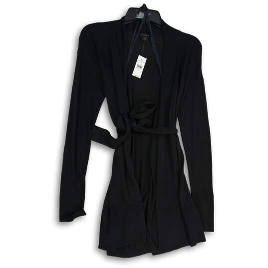 NWT Ann Taylor Womens Black Long Sleeve Belted Open Front Cardigan Sweater Sz S image number 1