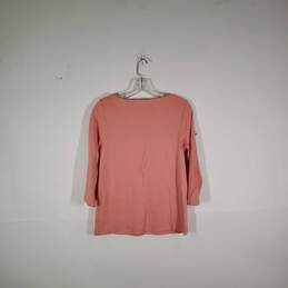 NWT Womens Cotton Round Neck 3/4 Sleeve Pullover Blouse Top Size 0 alternative image