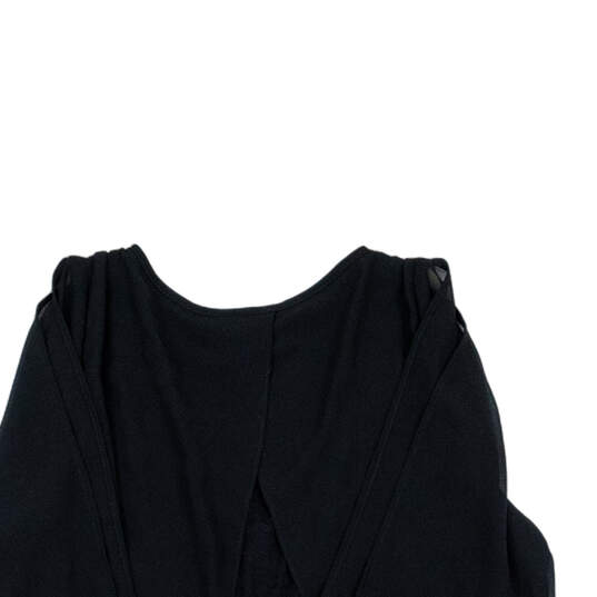 NWT Womens Black Cold Shoulder Sleeve V-Neck Pullover Blouse Top Size L image number 4