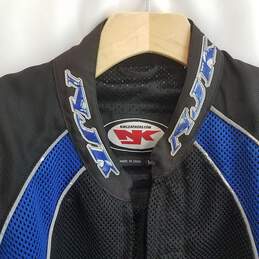 NJK Leathers Mens Padded Biker Jacket Black / Blue Polyester Lined - Size Medium alternative image