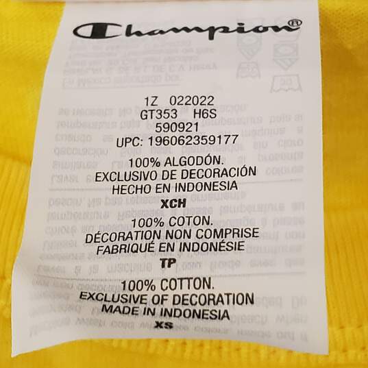 Champion Men Yellow Graphic Tee XS NWT image number 4