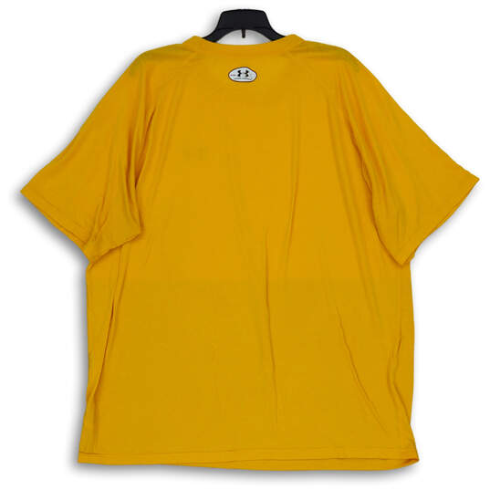 Mens Yellow Short Sleeve Round Neck Heatgear Outdoor T-Shirt Size XXL image number 2