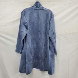NWT WM's Tahari Faux Leather Slate Blue Coat Size 1X alternative image