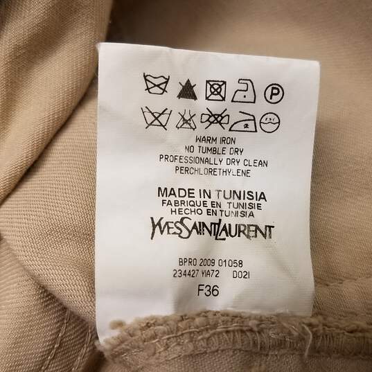 Yves Saint Laurent Womens Tan Medium Wash Denim Straight Jeans Size 36 image number 4