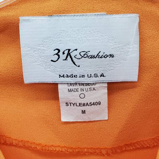 3K Fashion Bright Orange x3 Piece Suit w Skirt Size M image number 3