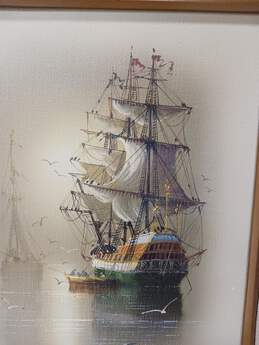 Framed & Signed Tall Ship Oil Painting by Andres Orpinas alternative image