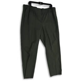 Womens Gray Flat Front Slash Pocket Straight Leg Dress Pants Size 2X