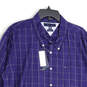 NWT Mens Blue Check Long Sleeve Collared Custom Fit Button-Up Shirt Sz 2XL image number 3