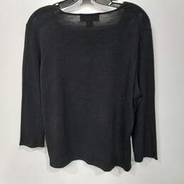 Women's Norton Black Silk Long Sleeve Blouse Size L alternative image