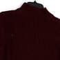 Mens Red Cable Knit Long Sleeve Turtleneck Side Slit Pullover Sweater Size Small image number 4