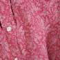 Womens Floral Collared Long Sleeve Chest Pockets Button-Up Shirt Size Large image number 3