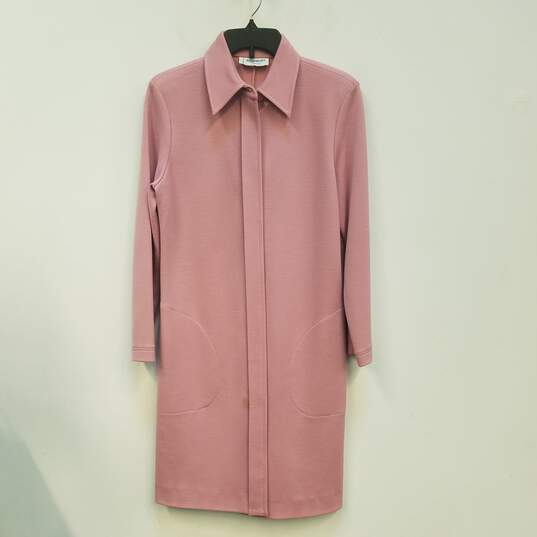 YSL Womens Pink Collared Long Sleeve Pockets Button Front Jacket Size Large image number 1