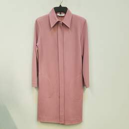 YSL Womens Pink Collared Long Sleeve Pockets Button Front Jacket Size Large
