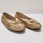 Michael Kors Leather Bow Detail Loafers Gold 9 image number 3