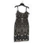 NWT Womens Black White Geometric Lace Knee Length Bodycon Dress Size 8 image number 1