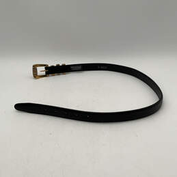 Womens Black Leather Adjustable Single Tongue Buckle Waist Belt Size M alternative image