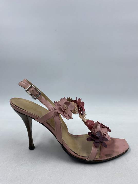 Authentic Prada Pink Floral Motif Sandals W 7 image number 1