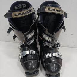 Womens Black Buckle Hook and Loop Round Toe Mid Calf Ski Boots Size 9