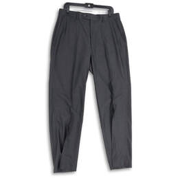NWT Mens Black Flat Front Slash Pocket Straight Leg Dress Pants Sz 34Wx32L