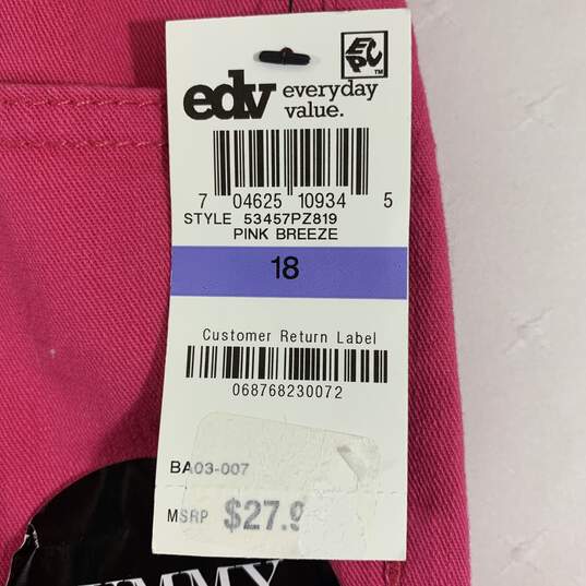 Women's Hot Pink Style & Co. Tummy Control Capri Jeans, Sz. 18 image number 3