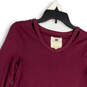 NWT Womens Red Regular Fit Long Sleeve V-Neck Pullover Sweater Size Small image number 3