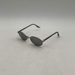 Womens Black Thin Frame Full-Rim Nosepads UV Protection Oval Sunglasses