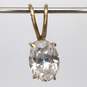 10K Yellow Gold Cubic Zirconia Oval Pendant - 0.6g image number 1