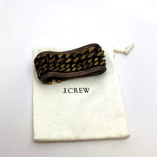 Designer J. Crew Gold-Tone Heavy Cluster Curb Chain Bracelet image number 1