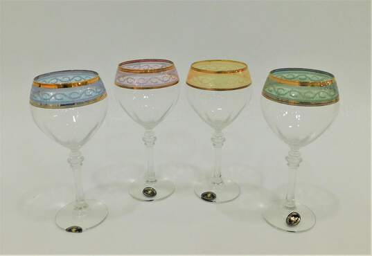Cristalleria Fratelli Fumo Wine Glasses Set of 4 Made In Italy image number 3