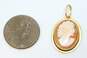 Vintage 14K Yellow Gold Carved Shell Cameo Pendant 1.9g image number 5