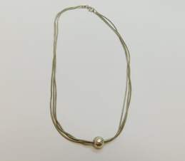 Artisan 925 Ball Bead Pendant Multi Snake Chain Necklace Etched Filigree Heart Drop Earrings & Opal Hamsa Hand & Ankh Rings 20.6g alternative image