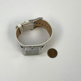 Designer Fossil BAW JR-9909 Silver-Tone White Leather Strap Analog Wristwatch alternative image