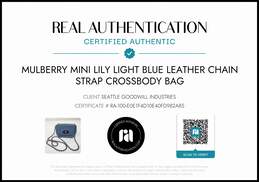 Mulberry Mini Lily Light Blue Leather Chain Strap Crossbody Purse AUTHENTICATED alternative image