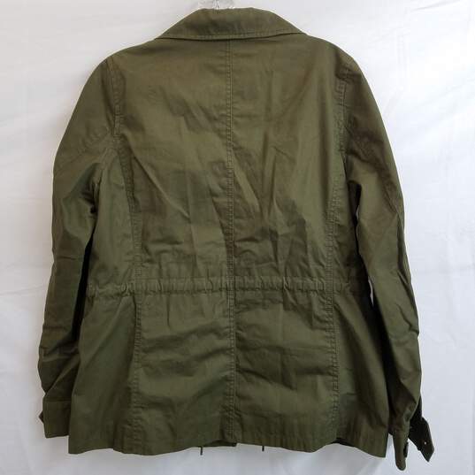 Madewell olive green military cargo coat women's M 100% cotton image number 2