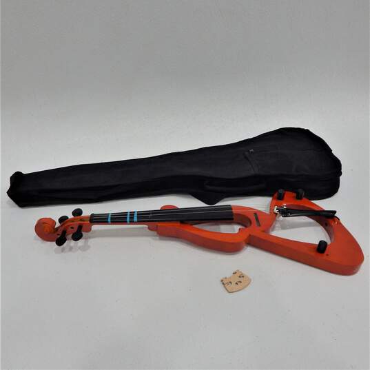 Sojing Brand 4/4 Full Size Orange Electric Violin w/ Soft Case and Bow image number 1
