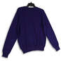 Mens Blue Knitted Long Sleeve Crew Neck Pullover Sweater Size Medium image number 2