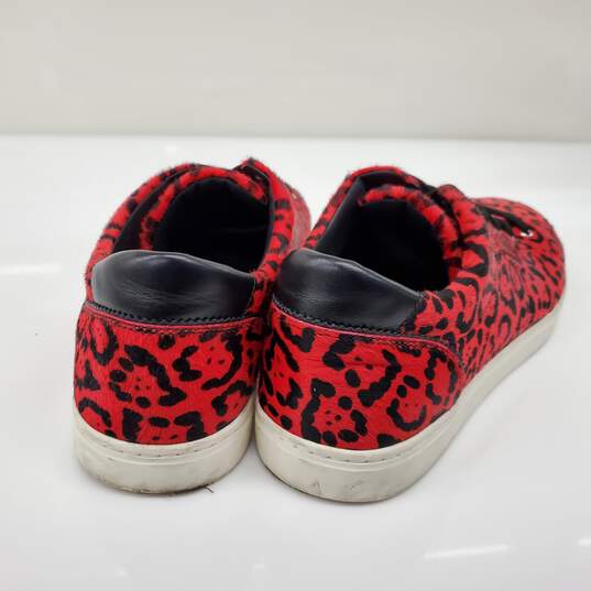 Dolce & Gabbana Men's Pony Fur Red Leopard Print Sneakers Size 9 w/COA image number 5