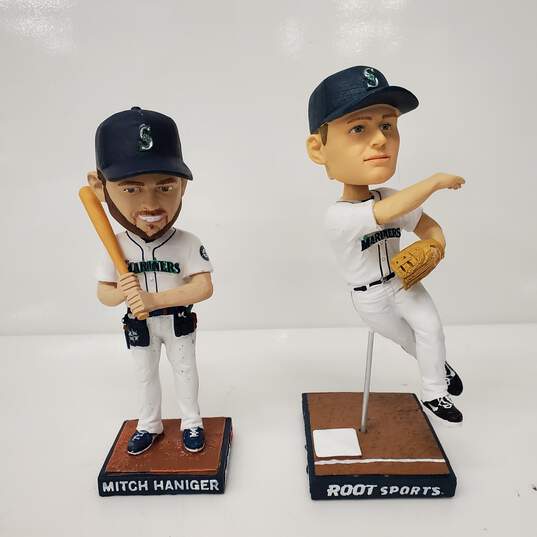 Pair of Mitch Haniger 5 Tool & Kyle Seager Root Sports Seattle Mariner Bobble Heads image number 1