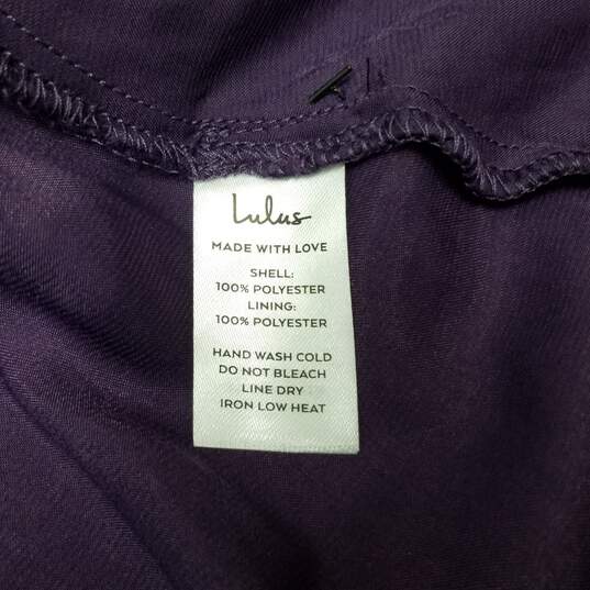 Lulus Purple Satin Long Sleeve Wrap Dress Size XL image number 4