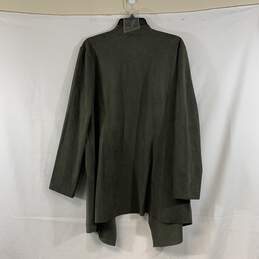 Women's Olive Chico's Embroidered Faux Suede Cardigan, Sz. 3 alternative image